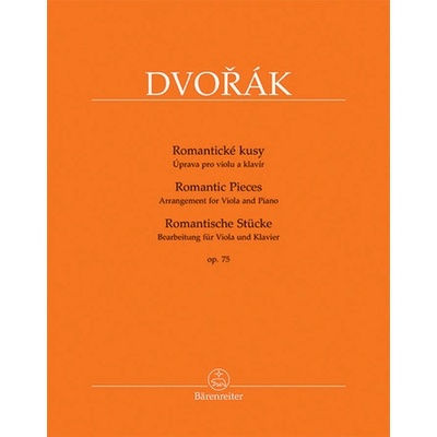 Romantické kusy op. 75 - úprava pro violu a klavír BA10437 - Antonín Dvořák