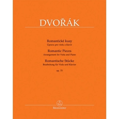 Romantické kusy op. 75 - úprava pro violu a klavír BA10437 - Antonín Dvořák