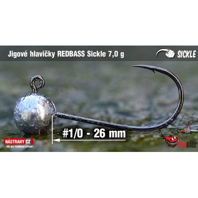 NASTRAHY.cz Jigová hlavička REDBASS Sickle #1/0 27 mm 7 g 5 ks