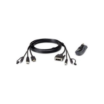 ATEN 2l-7d02dhx2 кабел за клавиатура, видео и мишка (kvm) Черен 1, 8 м