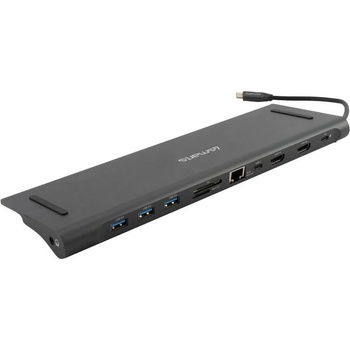 4smarts Мултифункционален хъб с DeX, Ethernet, HDMI, 3.5 mm jack, USB-C, USB 3.0 и четец за карти за Macbook и USB-C устройства - 4smarts 11-in-1 Multiscreen USB-C Hub with DeX (черен) (540300)