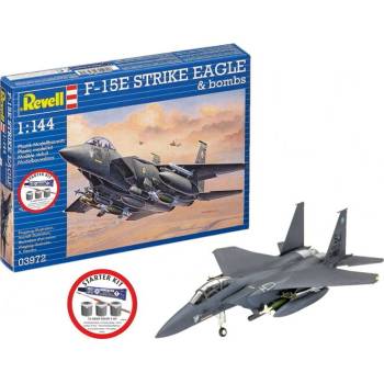 Revell Model set letadlo 63972 F 15E Strike Eagle & bombs CF 18 6278 1:144