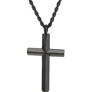 HARAHU Колие PU-38414 Cross - Черно KP38414