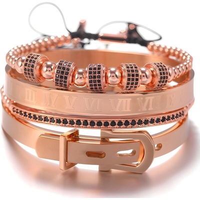 HARAHU Комплект гривни wr-17793 - Златна / Розова kp17793 (wr-17793)