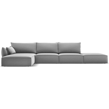 Mazzini Sofa Светлосив кадифен ъглов диван (ляв ъгъл) Vanda - Mazzini Sofas (MAZ_LCO_51_F1_VANDA5)