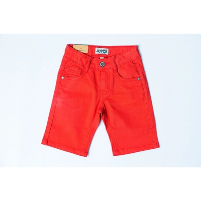 Joyce chlapecké plátěné kraťasy v pase na stahování/Červená