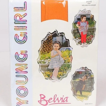 Image 1 of Детски чорапогащник в оранжево с цветя