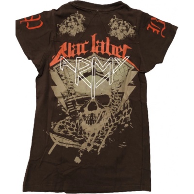 Black Label Pink Army dámské tričko kolekce motor metal hnědé