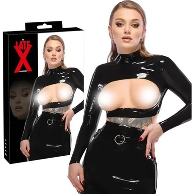 Латексов топ с изрязана предна част, размер L - Open Cup Shirt LateX (29013661041)