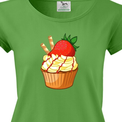Tričko Cupcake s jahodou dámské