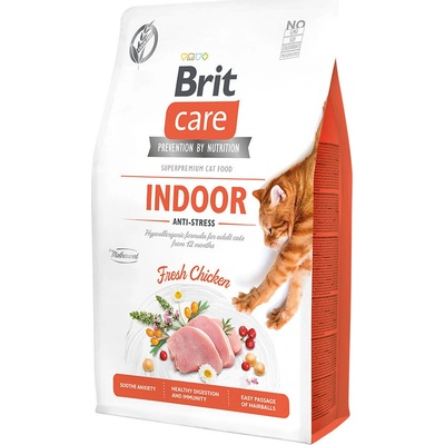 Brit Care Cat bez obilovin pro psychickou pohodu uvnitř žijících koček s kuřetem 2 kg