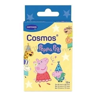Cosmos Peppa Pig Vodeodolná detská náplasť na rany 12 náplastí