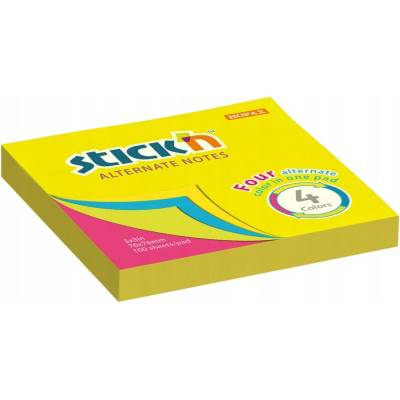 STICKN-HOPAX Samolepiaci bloček 76x76mm mix neónových farieb