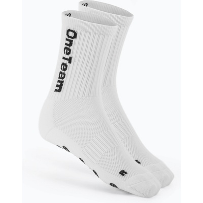 OneTeam Детски футболни чорапи OneTeam Precision Grip non-slip 2-pack white