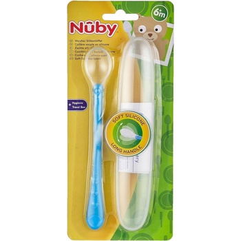 Nuby Lyžička dlhá s obalom 1 ks