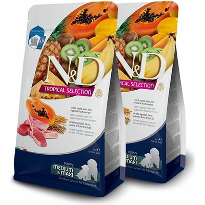 N&D dog Tropical Selection AG puppy medium & maxi lamb 2 x 10 kg