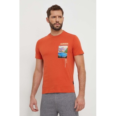 Napapijri Памучна тениска Napapijri S-Canada в оранжево с принт NP0A4HQMA621 (NP0A4HQMA621)