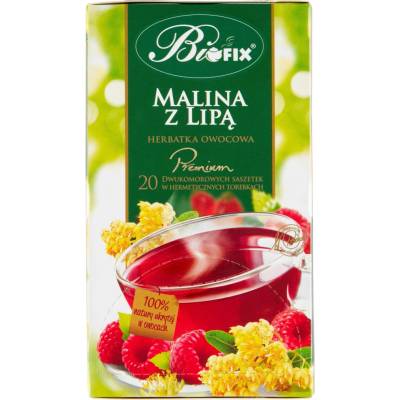 Bifix Premium malina s lipou ovocný čaj 20 x 2 g