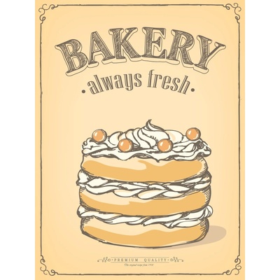 Ceduľa Premium Quality - Bakery - always fresh