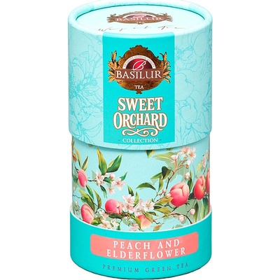 BASILUR Sweet orchard peach & elderflower zelený čaj 75 g