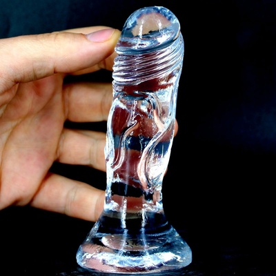 Glazed Realistické průhledné dildo v měkkém a flexibilním želé 12 x 3 cm