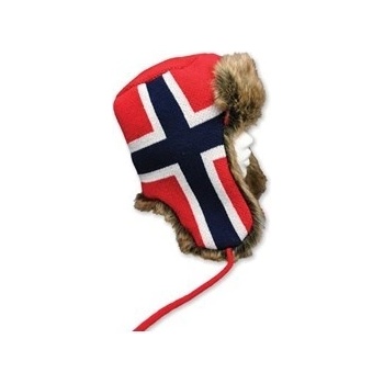 Beranice s norskou vlajkou a kožešinou červená