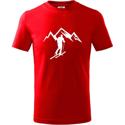 Skialp výlet na hory tričko detské červená