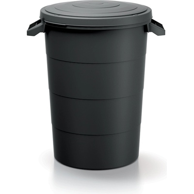 Prosperplast Plastová nádoba s úchytmi SMOOTH antracit 80l
