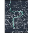 Plakát Mapa vašeho města Rozměr plakátu: 40 x 50 cm, Barevná varianta: Bílá