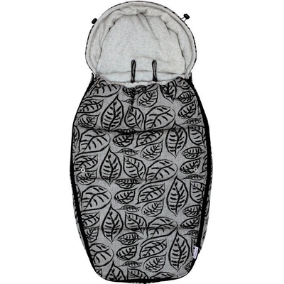 DOOKY Footmuff L leaves DeLuxe sivý