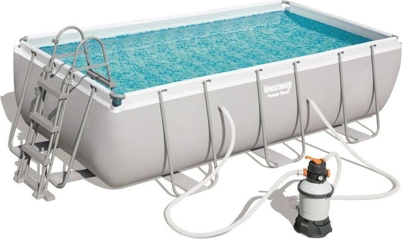 bazén s pieskovou filtráciou a schodíkmi