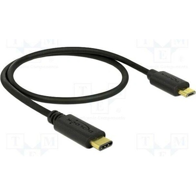 Delock 83333 USB 2.0; USB B micro vidlice USB C vidlice zlacený 0,5m