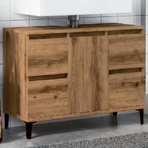 vidaXL Шкаф за мивка Artisan Oak 80x33x60 cm Инженерна дървесина (857130)