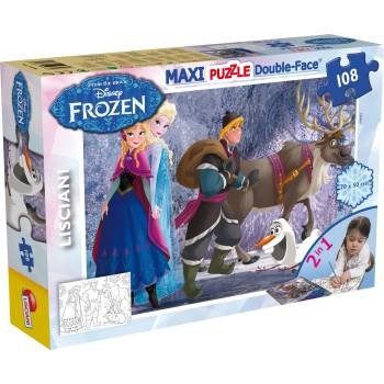 Lisciani Двулицев пъзел Lisciani за оцветяване от 108 части - На разходка (46898)