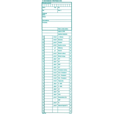 Igaz 207 Biochemické vyšetrenie krvi 80x300 mm, 100 list