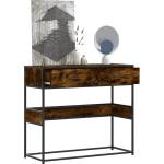 vidaXL Конзолна маса, опушен дъб, 90x35x80 см, инженерно дърво (849176)