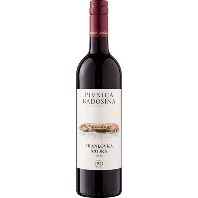 Pivnica Radošina Frankovka modrá 2022 suché 12,5% 0,75 l (čistá fľaša)