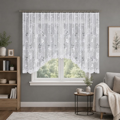 Dekorační oblouková krátká záclona na žabky RENATA 150 bílá 400x150 cm MyBestHome
