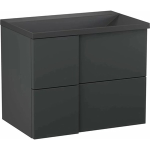 Krofam Комплект стенен шкаф Krofam Edge 70 см черен, вградена мивка Krofam Edge 70 см черна (138-0001+138-0520)