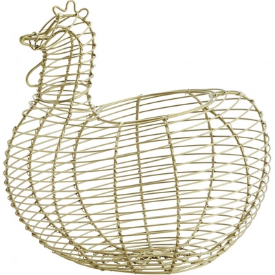MADAM STOLTZ Drôtený košík Hen Antique Brass