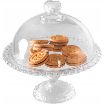 Mondex DAZ Podnos skleněná s víkem na dort a muffiny dort c19,5 cm