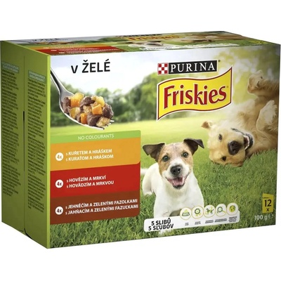 Friskies Friskies Dog Adult Multipack hovězí/kuře/jehněčí v želé 72 x 100 g