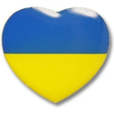 Odznak (pins) 16mm vlajka Ukrajina Srdce - farebný