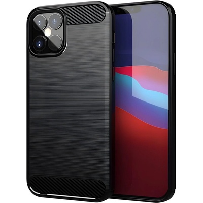 Apple Carbon Shield TPU калъф за Apple iPhone 12 Mini - Черен KP9418