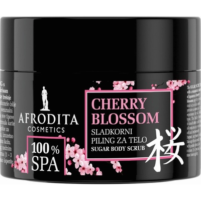 Afrodita Cosmetics Afrodita 100% SPA Cherry Blossom Захарен ексфолиант за тяло, 175 g