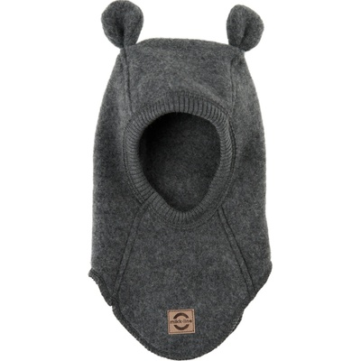 Merino kukla detská s uškami šedá Anthracite Melange Mikk Line