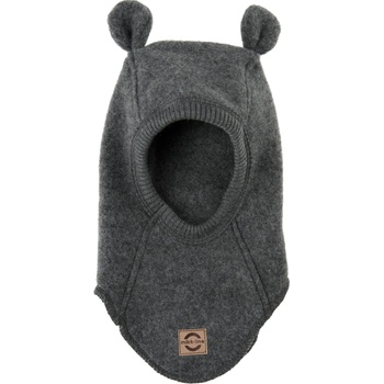 Merino kukla detská s uškami šedá Anthracite Melange Mikk Line