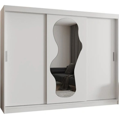 DobreSny Ultra s posuvnými dveřmi a zrcadlem 250 cm bílá