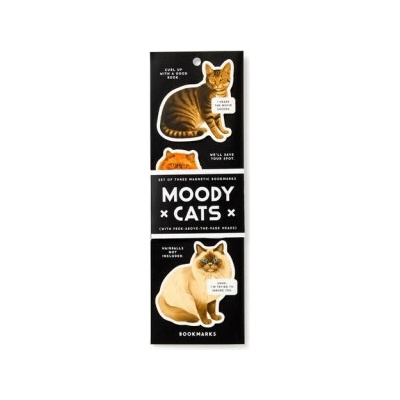 Moody Cats Magnetic Bookmark Set