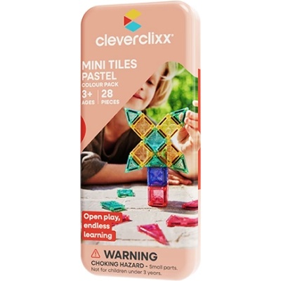 Cleverclixx Магнитен строителен комплект Mini Tiles Pack Pastel - 28 бр